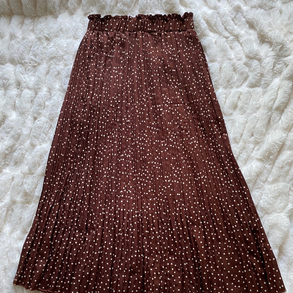 Rust Brown Polka Dot Skirt Size Small